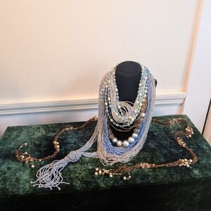 Huge Lot Of 8 Vintage Beaded Necklaces